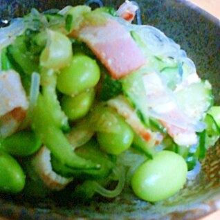 冷麺のタレでちゃちゃっと春雨中華サラダ！